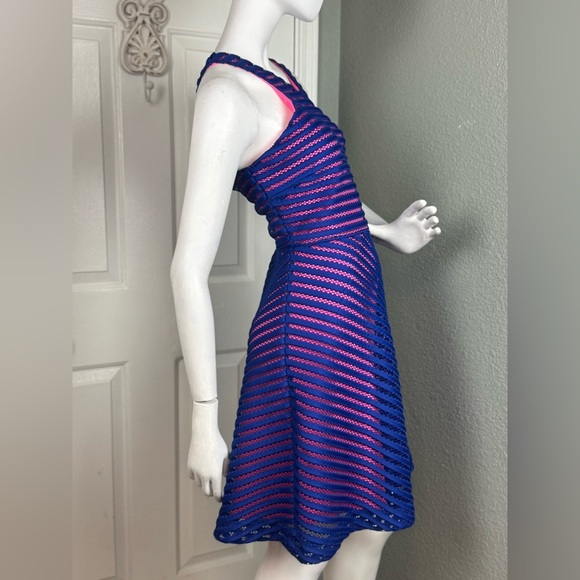 LILLY PULITZER Megyn Fit & Flare Dress In Blue/pink Size Large. - Picture 7 of 13
